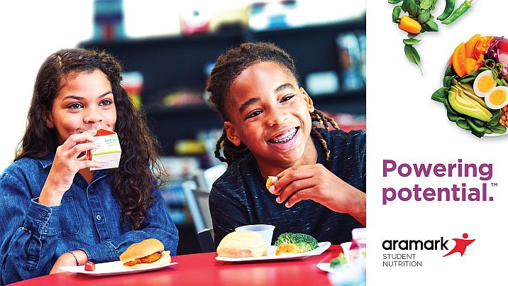 school students with Aramark branding